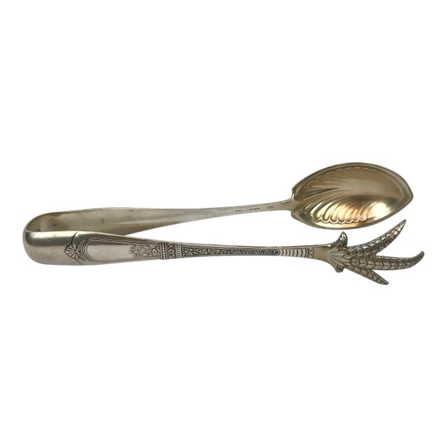 Gorham Sterling Silver Domestic Pattern Claw Chicken or Large Ice Tongs For Sale
