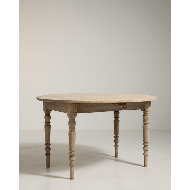 A versatile drop-leaf table reflecting 19th century domestic practicality, designed to expand or collapse depending on...
