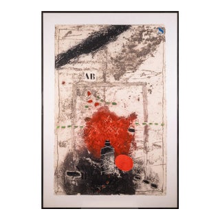 1970s Signed Carborundum Etching on Paper from Otage et Rouge Series by James Coignard For Sale