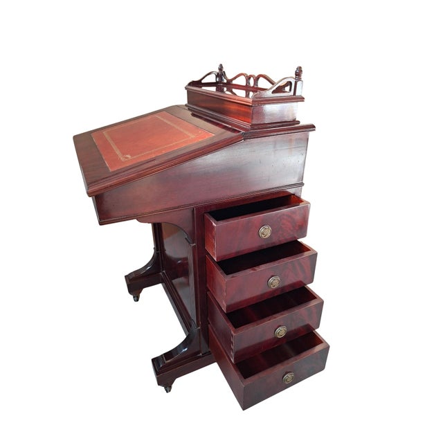 Wood Davenport Mahogany Writing Desk, 1980 For Sale - Image 7 of 18