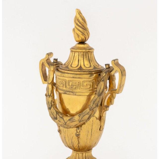 French Empire Bronze Candlestick-Cassolettes, 2 For Sale - Image 11 of 12