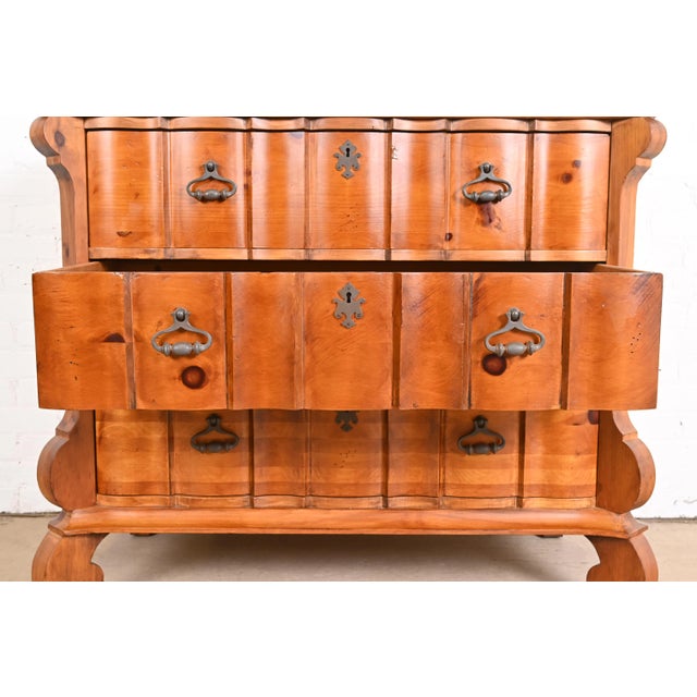 Wood Romweber Spanish Baroque Carved Pine Commode or Chest of Drawers For Sale - Image 7 of 13