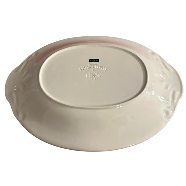 1990s Porcelain 17” Oval Serving Platter From the 'Butler's Pantry' Collection by Lenox For Sale - Image 9 of 12