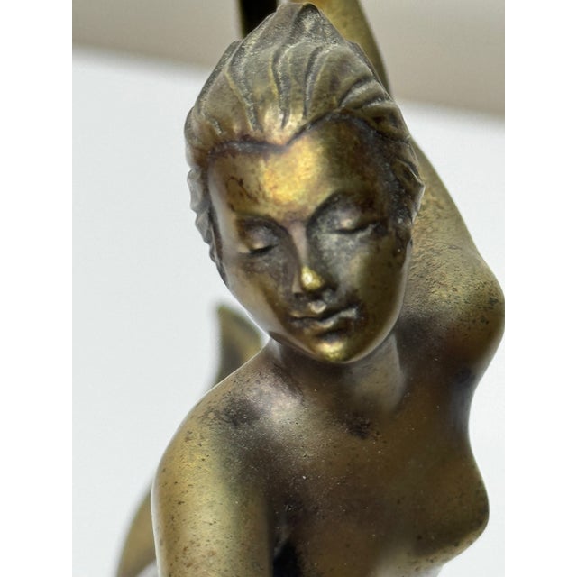 Metal Art Deco Bronze Sculpture Dancing Graceful Lady by Josef Lorenz Circa 1925 on Onyx Plinth For Sale - Image 7 of 11