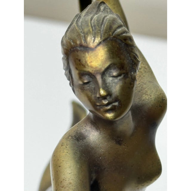 Goldenrod Original Art Deco Bronze Sculpture Dancing Graceful Ballerina by Josef Lorenz Circa 1925 on Onyx Plinth For Sale - Image 8 of 12
