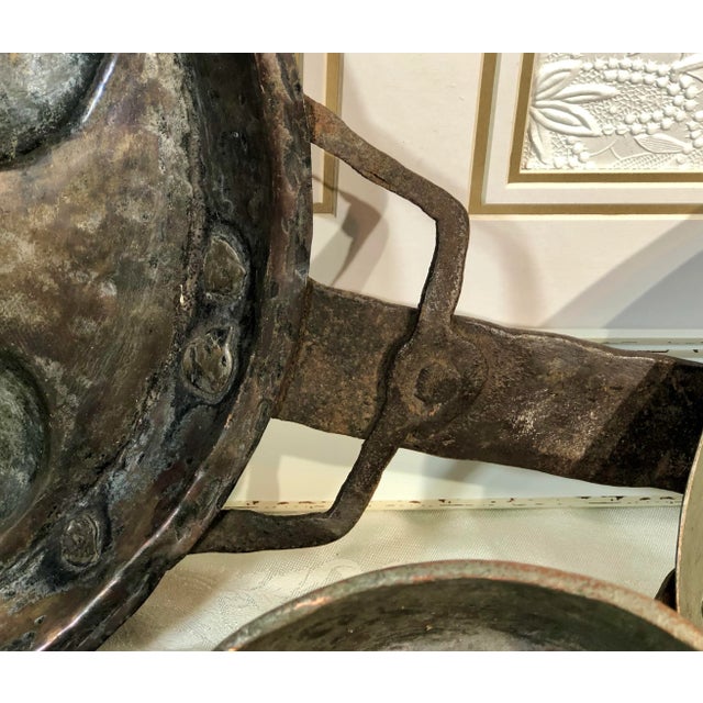 Copper Wall Hanging Antique Hand Crafted Cooking Utensils, Signed - Set of 4 For Sale - Image 12 of 13