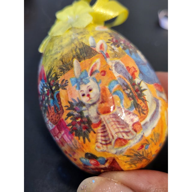 Vintage German Paper Mache Easter Eggs For Sale - Image 4 of 7