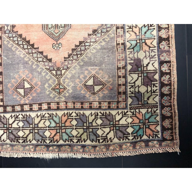 Vintage Turkish Oushak Faded Orange and Gray Rug For Sale - Image 9 of 11