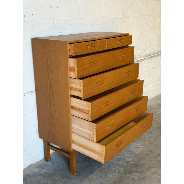 Oak High Dresser by Holger Jensen for FDB Møbler Danish Mid-Century Modern 1960s For Sale - Image 9 of 12