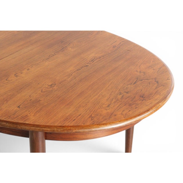 1960s Danish Oval Rosewood Dining Table With Two Extension Leaves For Sale In San Francisco - Image 6 of 9