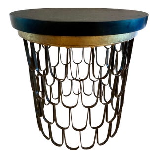 1960s Attributed to Paul Evans and Phillip Powell Hand Welded Sculpted Loop Side Table For Sale