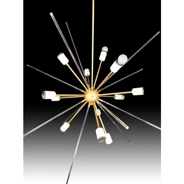 Brass and Methacrylate Ceiling Light, 1980s For Sale - Image 3 of 14