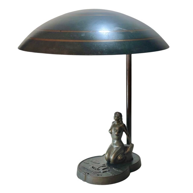 Vintage Swedish Grace Mermaid Table Lamp in Bronze from Malmö Metallvarufabrik, 1930s For Sale - Image 15 of 15