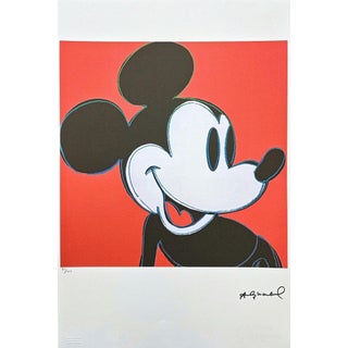 After Andy Warhol, Mickey Mouse Red , 1980s, Lithograph For Sale