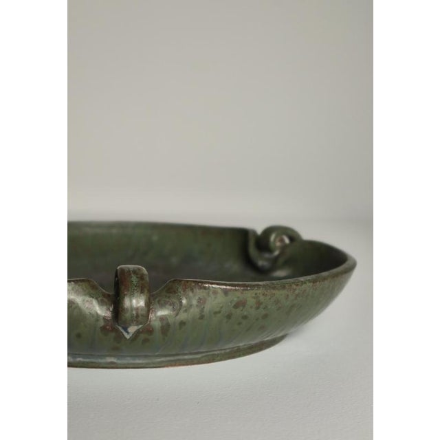 1930s Art Deco Organically Shaped Stoneware Bowl by Arne Bang, Denmark, 1930s For Sale - Image 5 of 12