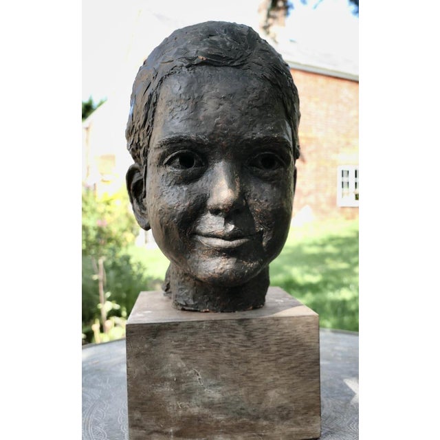 Modern Bust of a Girl with a Ponytail, 1960s, Terracotta For Sale - Image 3 of 8