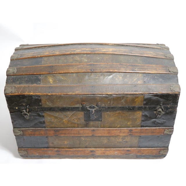Late 19th Century Antique American Dome Top Trunk For Sale - Image 5 of 13