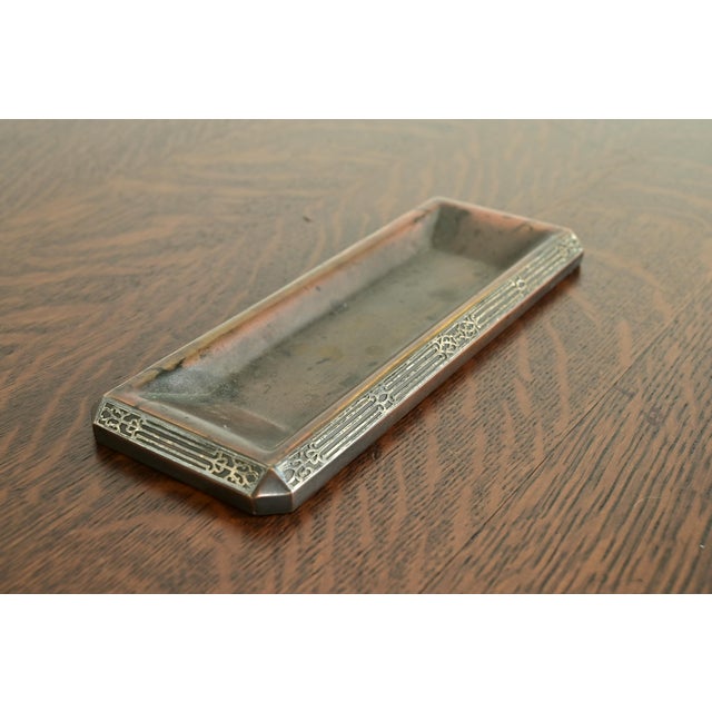 Heintz Arts & Crafts Sterling Silver on Bronze Pen Tray For Sale - Image 10 of 10