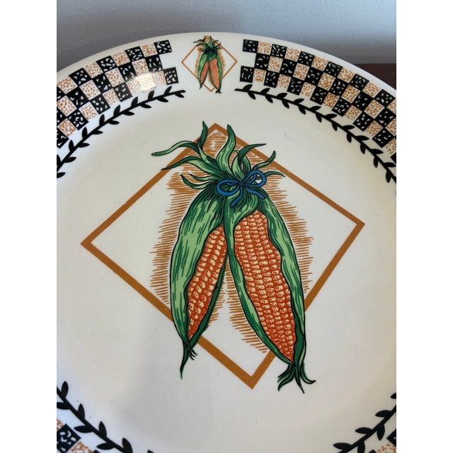 Ceramic Vintage Fresh Garden Vegetable Motif Dinner Plates - Set of 4 For Sale - Image 7 of 11