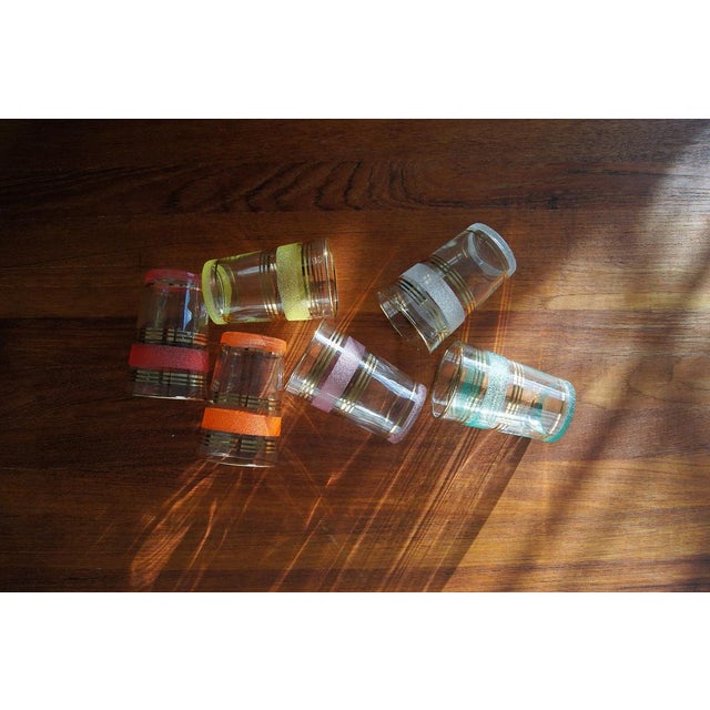 Frost & Gold Bands Glasses, 1950s, Set of 6 For Sale - Image 6 of 10