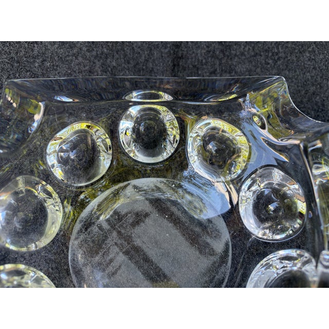 Transparent Heavy Mid Century Crystal Catchall Ashtray For Sale - Image 8 of 18