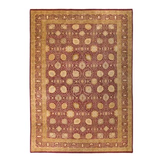 Mogul Collection Hand-Knotted Area Rug - Purple 12' 2" x 17' 6" For Sale