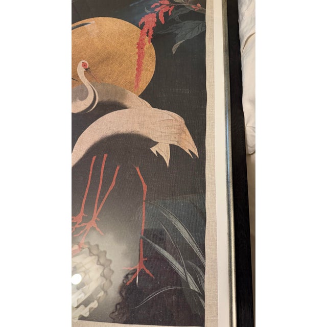Mind the Gap “Cranes at Night” Linen Framed Artwork Print 22” X 28” For Sale - Image 12 of 12