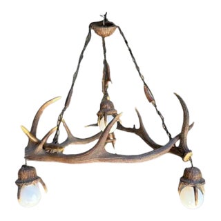 1940s Vintage Antler Chandelier For Sale