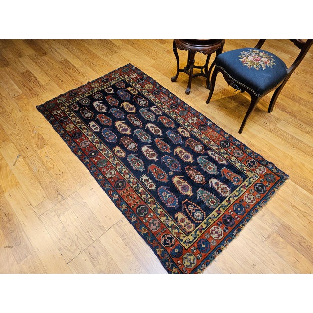 19th Century Caucasian Kazak Rug, Handwoven Wool, Allover Paisley Design, 4' x 7' For Sale - Image 13 of 15