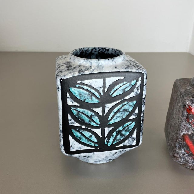 1970s Fat Lava Ceramic Pottery Vases attributed to Strehla Ceramic, Germany, 1970s, Set of 2 For Sale - Image 5 of 18