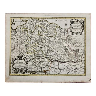 Utrecht, Netherlands: A Large 17th Century Hand-Colored Map by Sanson & Jaillot, 1692 For Sale