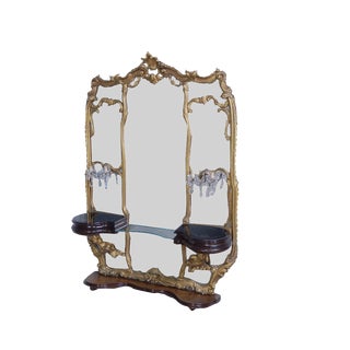Baroque Console with Great Mirror and Applique, 1940s For Sale