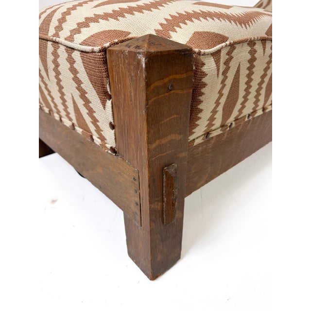 Cream Antique Arts & Crafts Mission Oak Chaise Lounge Daybed For Sale - Image 8 of 10