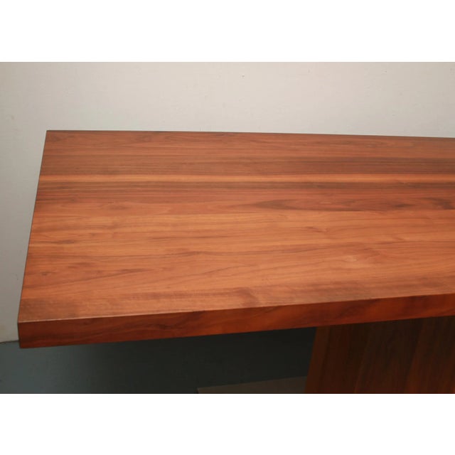 Great dining table, custom-made by a carpenter. Solid cherry wood, with a heavy stainless steel plate as a base. Very high...