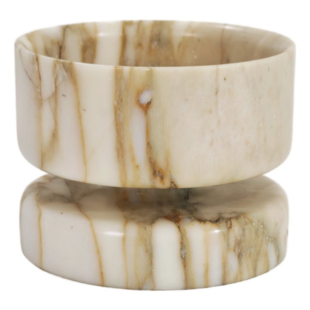 Mid-Century Modern Calacatta Marble Pocket Emptier Vase by Angelo Mangiarotti, Italy, 1968 For Sale