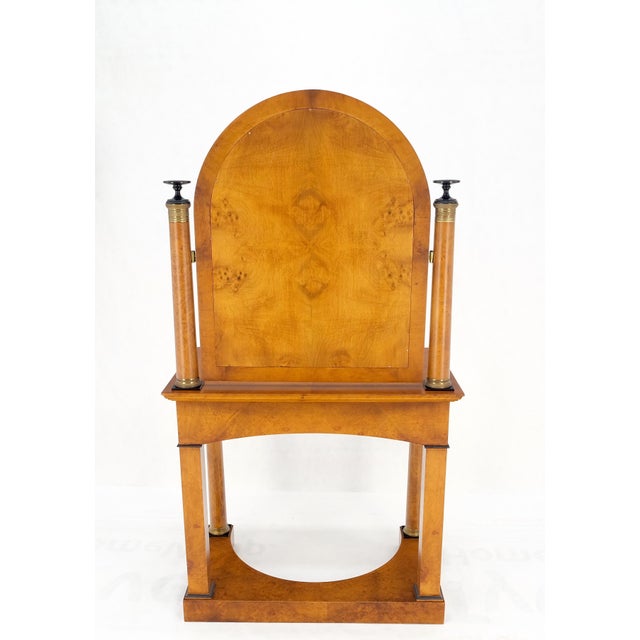 Wood Burl Wood Biedermeier Dressing Table Mirror Matching Chair Cane Seat Mint! For Sale - Image 7 of 18