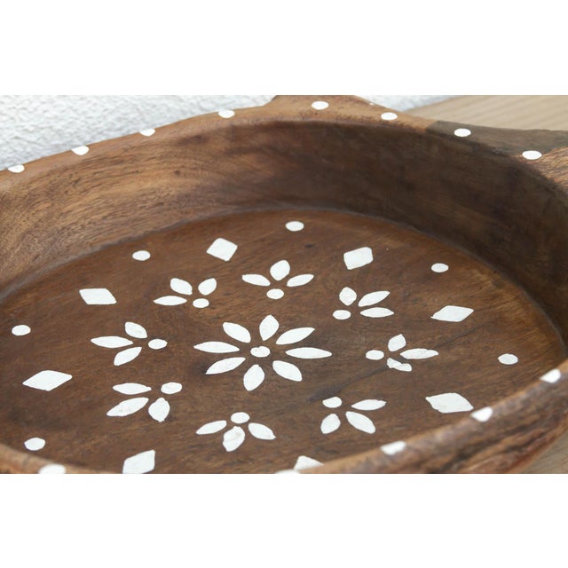 Vintage "Tikuli" Style Wood Bowl For Sale - Image 4 of 6