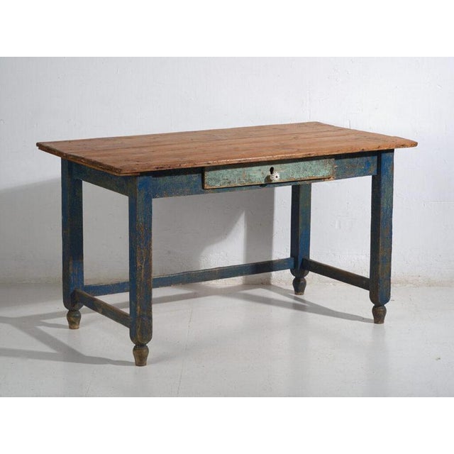 European Rustic Pine Work Table by Amaru For Sale - Image 12 of 12