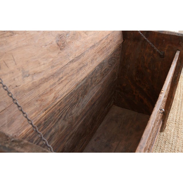 Brown Antique Swat Valley Carved Chest Console For Sale - Image 8 of 18