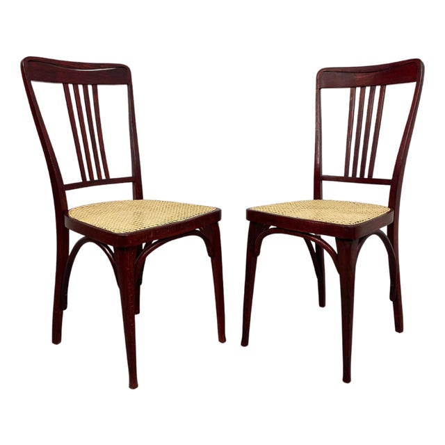 Secession Dining Chairs attributed to Thonet, 1890s, Set of 2 For Sale