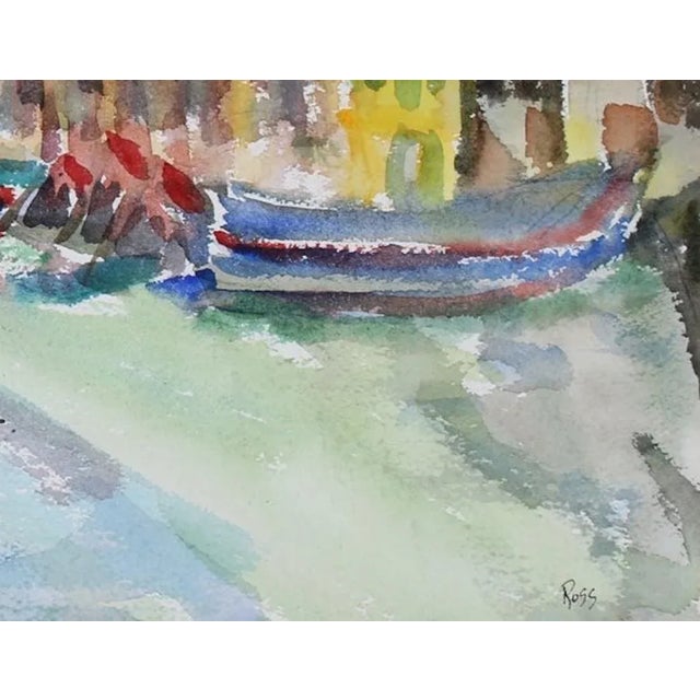 This mid 20th century watercolor seascape is by California Expressionist painter and sculptor Ross Curtis (1918-2007)....