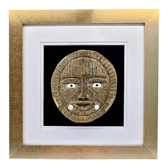 John “Boy” Weyiouanna Inupiat Whale Bone “Sun Face” Sculpture – Shishmaref, Alaska For Sale