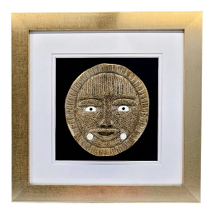 John “Boy” Weyiouanna Inupiat Whale Bone “Sun Face” Sculpture – Shishmaref, Alaska