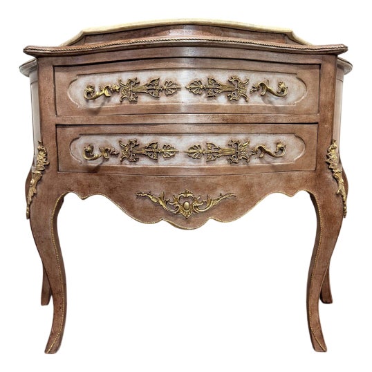 Vintage French Chest with Marble Top For Sale