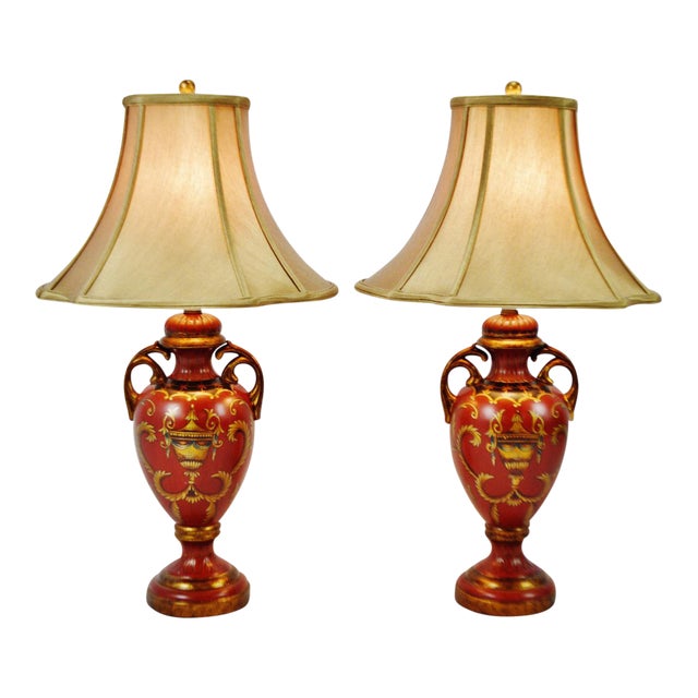 Vintage Ceramic Urn Shaped Table Lamps A Pair Chairish