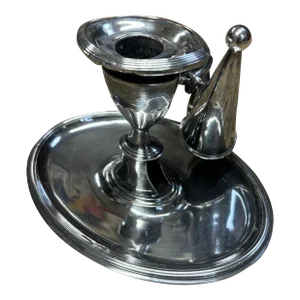 Sheffield Chamberstick With Original Dunce Cap, Circa 1820