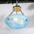 Metal Art Deco Frosted Blue Glass Chandelier W/ Brass Fittings Signed Roc by Degué For Sale - Image 7 of 12