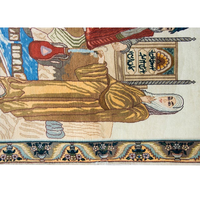 Vintage Persian Tabriz Pictorial Rug For Sale - Image 9 of 15