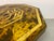Exceptional Octagonal Brass and Burl Veneer Mid-Century Coffee Table, 1970s. A highly distinctive and sculptural octagonal...