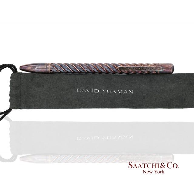 David Yurman Vintage Sterling Silver With Black Onyx Cable Pen For Sale In New York - Image 6 of 10
